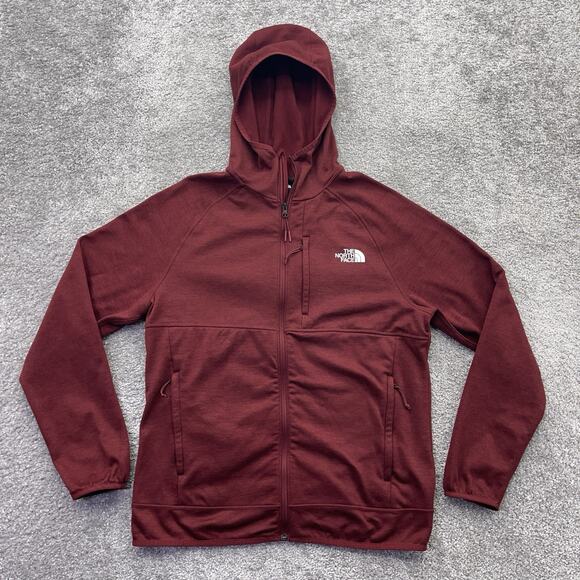The North Face Jacket Mens Large Red Full Zip Fleece Hoodie - Picture 1 of 11